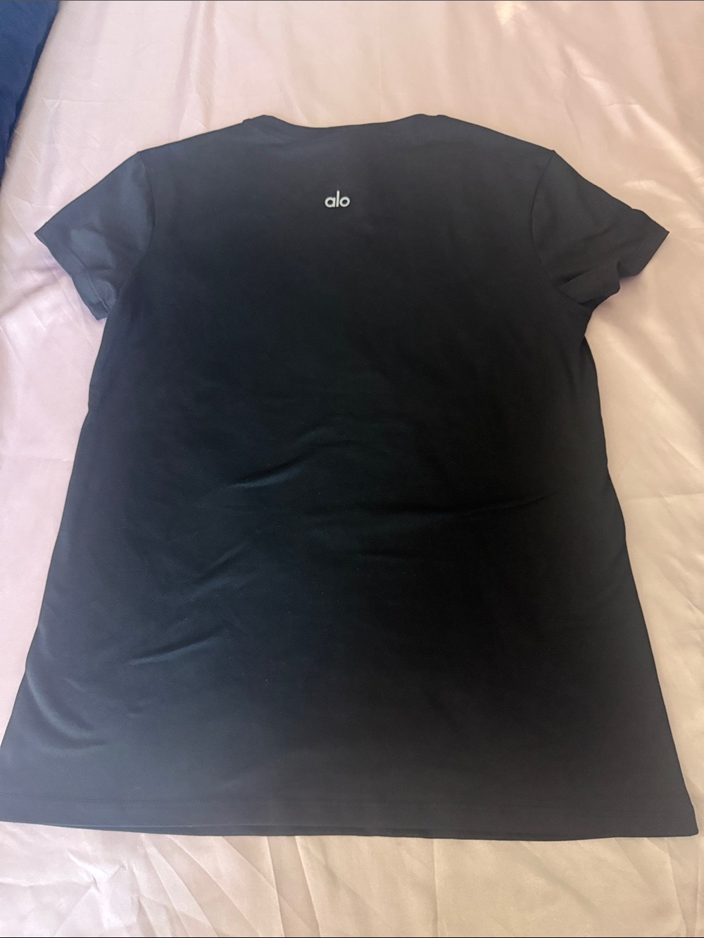 ALO Yoga Black Short Sleeve Crew Tee with Small Back Logo